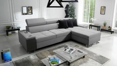 Produktbild von Kaiser Möbel Bequemes Ecksofa mit Schlaffunktion MORENA I MINI Sawana Grau Rechts