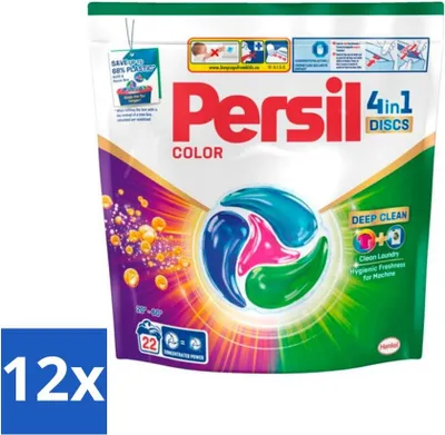 Produktbild von Persil - Waschmittel - Wäschekapseln Discs Buntwäsche - Für Buntwäsche - 22 Wäschen - Vorteilspack - 12 Stücke