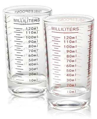 Messbecher Glas 2x 120 ml mit Skala, transparent, hitzebeständig