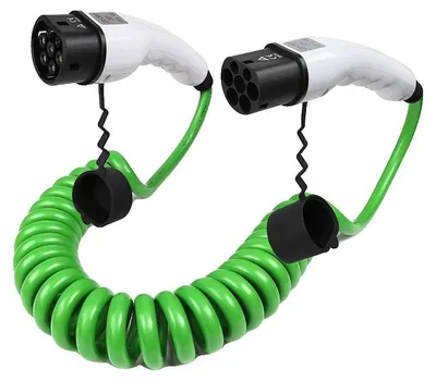 Zdjęcie produktu dla Kabel ładujący EV, konstrukcja spiralna, kompatybilny z typem 2, 32 A, 3 fazy