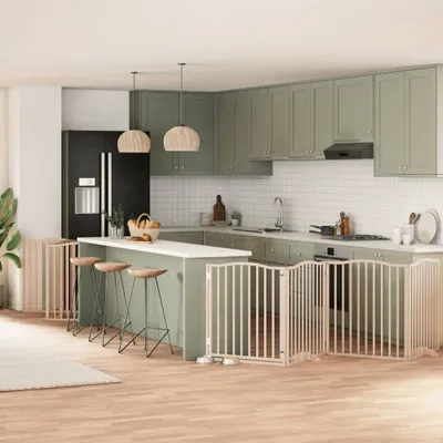 Produktbild von (Angebot 2026)10-tlg. Hundetor mit Tür Faltbar 800 cm Pappelholz GermanyMöbel 83371 - Kleintier-Häuser