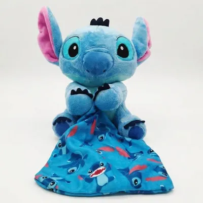 Immagine prodotto di Orsetto Disney Stitch, 20 cm, con coperta in peluche. Giocattolo ufficiale con licenza