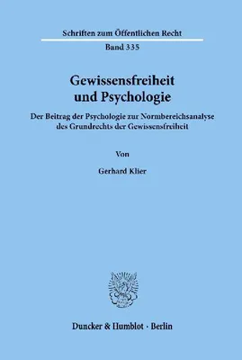 Produktbild von Gewissensfreiheit und Psychologie.