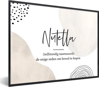 Produktbild von MuchoWow® Gerahmtes Poster Nutella - Sprichwörter - Zitate - Nutella Definition - Wörterbuch 80x60 cm - Poster mit Schwarzem Bilderrahmen Wandposter Rahmen Foto Bilder - Schwarzem - Mit Gestell