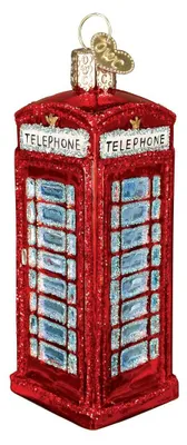 Productafbeelding van Old world christmas ornamenten - Steden - Plaatsen en oriëntatiepunten glas geblazen ornamenten - Engels Phonebooth