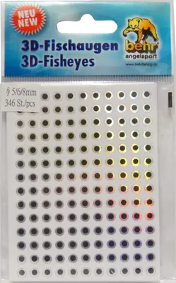 Produktbild von 346 Klebeaugen Fischaugen Wobbler Blinker Pilker 5, 6 u. 8 mm, Farbe:Silber
