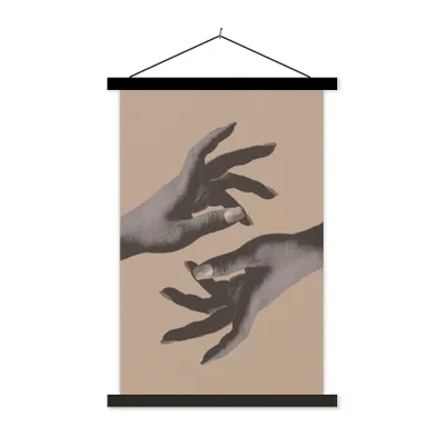 Produktbild von MuchoWow® Textilposter Vintage - Hand - Design 60x90 cm mit schwarzem Rahmen - Poster Wohnzimmer