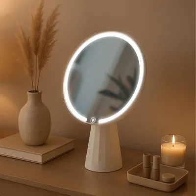 Produktbild von Schminkspiegel – Kosmetikspiegel – dimmbare LED-Beleuchtung, USB-C-Ladegerät