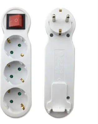 Produktbild von 3-Fach EU Steckdosenadapter Mit Schalter,3-fach Rund Mehrfachstecker Mehrfachsteckdose Verteiler Steckdosen,2 Stück