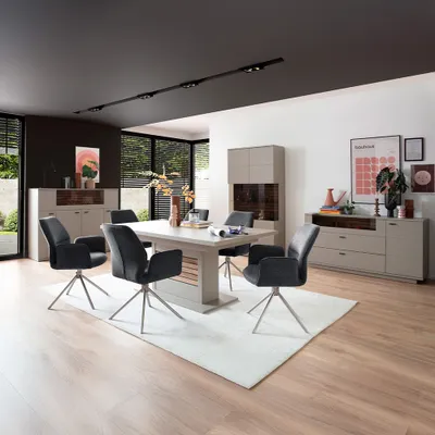Produktbild von Esszimmer-Set 4-teilig LIEZEN-05 in grau mit Eiche