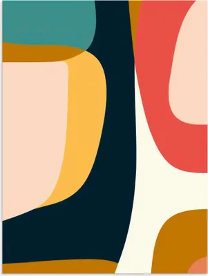Produktbild von ARTland Wandbild Alu für Innen & Outdoor Abstrakt Midcentury Modern Shapes 1 Größe: 30x40 cm