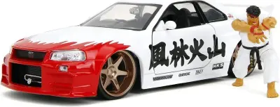 Image de Diecast Model 1/24 Nissan Skyline GTR z figurką Street Fighter od Jada Toys