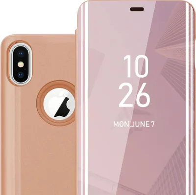 Produktbild von Cadorabo Handyhülle für Apple iPhone X / XS in Pink Cover Backcover Schutzhülle Book Case Booklet
