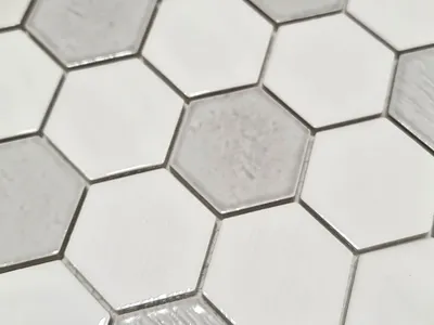 Produktbild von Mosaikfliese Keramik Mosaik Hexagonal weiß glänzend Küche Badezimmer MOS11K-SAN1_m