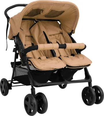 Obrázok produktu pre The Living Store dvojitý kočík taupe steel