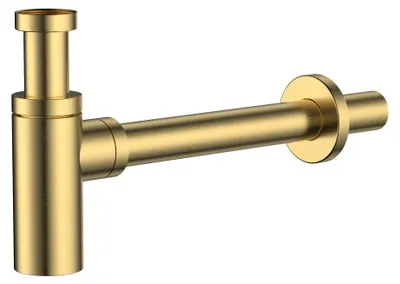 Produktbild von AVAPAX | Runder Flaschensiphon für Waschbecken - Ø 32 mm Ablaufrohr - Gold gebürstet - Edelstahl mit PVD