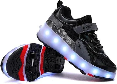Immagine prodotto di Scarpe da pattinaggio a rotelle per corridori e skateboarder - Ruote rimontabili - Taglie per bambini - Elastiche - Multiuso
