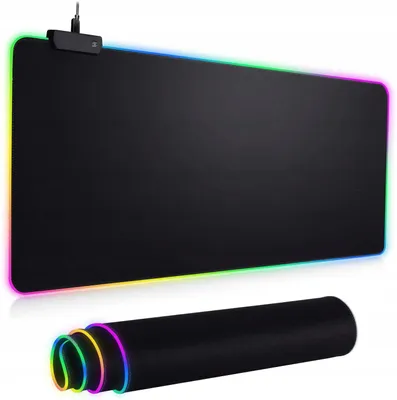 Produktbild von Gaming-Mauspad 80 x 30 cm mit LED-RGB-Beleuchtung, 13 Modi, Schwarz