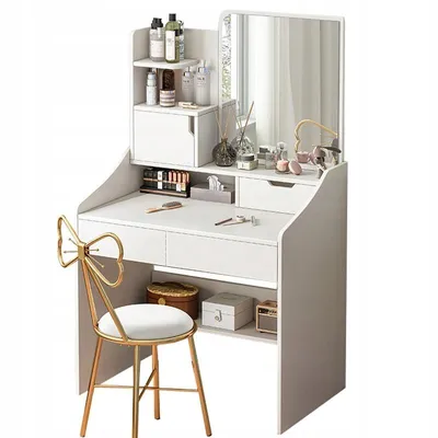 Immagine prodotto di Tavolo da toeletta con specchio per il trucco bianco grande stile scandinavo loft