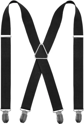 Immagine prodotto di Bretelle da uomo - Fascia elastica - Supporto per pantaloni - Forma a X con clip - Taglia unica - Neri