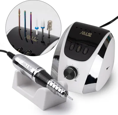 Image de Fraiseuse à ongles 68W AlleLac pour manucure pédicure blanc M13 35 000 tours