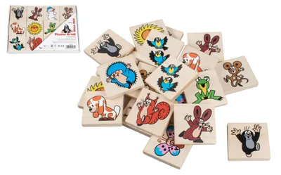 Obrázek produktu pro Pexeso Krtek společenská hra 24 dřevěných kamenů v krabičce 17x13x1,5cm