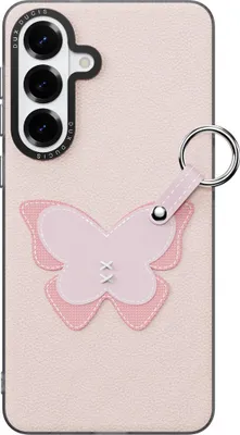 Produktbild von Handyhülle mit Trageband für Galaxy S26, Dux Ducis Luvy, Rosa mit Schmetterling