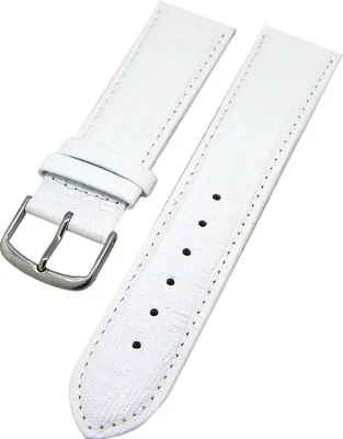 Produktbild von Uhrenarmband Kalbleder Armband Tejustruktur leicht gepolstert Weiß 16mm