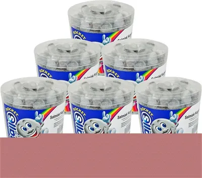 Produktbild von Rocket Balls Salmiak Kugeln 200 Stk. in der Dose (6er Pack)