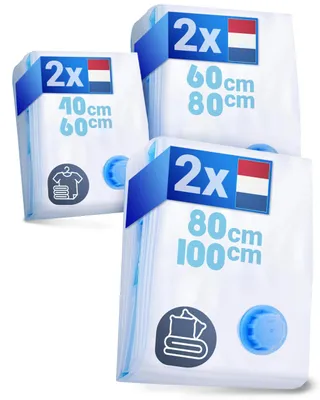 Immagine prodotto di Omgoods - Set di sacchetti sottovuoto per abbigliamento, 6 pezzi, ideali per viaggi e conservazione