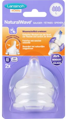 Produktbild von Lansinoh 75780 Natural WAVE SIZE L Baby-Sauger, BPA-frei