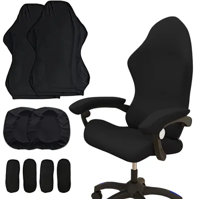 Imagen del producto de Juego de 8 fundas para sillas de juego, lavables, que incluyen cubiertas para los reposabrazos y el respaldo