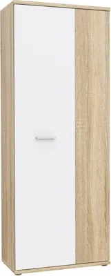 Produktbild von Furniture24 Schschrank NET106 Schrank 2 Türiger Dolenschrank Flurschrank Sonoma Eiche Weiß