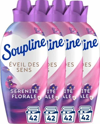 Produktbild von Soupline Floral - Płyn do płukania tkanin - Zestaw 4x42 prania