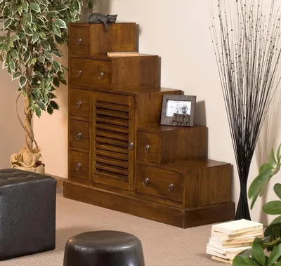 Produktbild von LAUREN – Treppenmöbel 105 x 37 cm, braun, Mindi-Holz