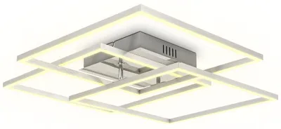 Immagine prodotto di B.K.Licht Plafoniera LED da 40W, 2 cornici orientabili, luce calda 3000K, lampada da soffitto per ufficio?Frame?, colore cromato-alluminio spazzolato