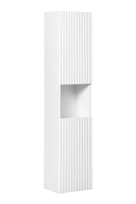 Zdjęcie produktu dla Szafka Łazienkowa Wysoka Biała Mat 140 Cm Nowoczesna Frezowana
