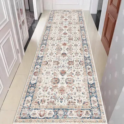 Productafbeelding van Keukenloper - 60 x 180 cm - Rubber - Vintage oosters - Antislip - Machinewasbaar - Beige