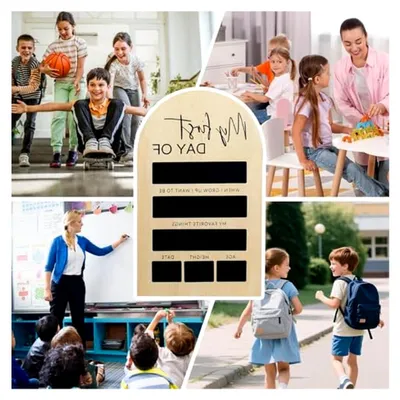 Produktbild von Erster und letzter Schultag – anpassbare Nachricht, tragbar und wiederverwendbar, 18 x 28 cm, um Erinnerungen im Klassenzimmer festzuhalten
