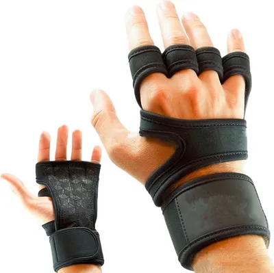 Produktbild von Sport Halbfingerhandschuhe, rutschfeste Handflächenschützer aus Silikon für Fitnessgeräte, für Herren Kompressions Handgelenkschützer Boxhandschuhe