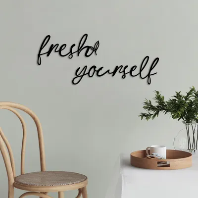 Produktbild von Wallity, Fresh Yourself, Dekoratives Wandaccessoire aus Metall, Schwarz, 100 % METALL, 40 x 20 cm