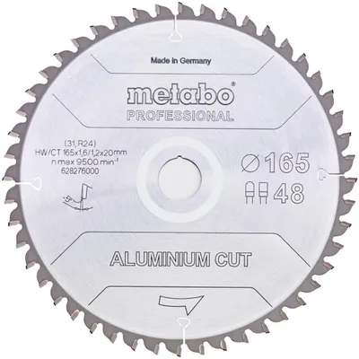 Produktbild von Kreissägeblatt D165xDicke1,2xBohrung20mm FZ/TR Z. 48 Spanwinkel 5Grad Metabo