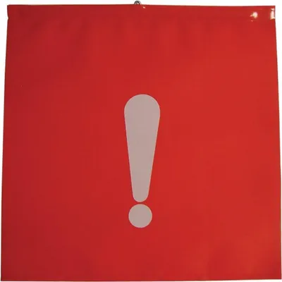 Produktbild von Schlußfahne 30 x 30 cm mit Aufdruck Ausrufezeichen