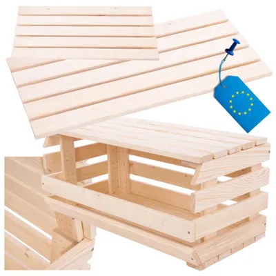 Produktbild von MODO24 Holzdeckel, Abdeckung, Schutzdeckel, Gemüsekiste, Kartoffelsteige, Ablagefläche, Stapelbar, Massivholz Kiefer, 2,8x57x26 cm, Natur, RAWA