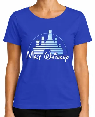 Imagen del producto de Camiseta para mujer, color azul, talla XL. Diseño: "Whisky de malta, Schloss, botellas, beber, divertido, regalo, escocés, bar"