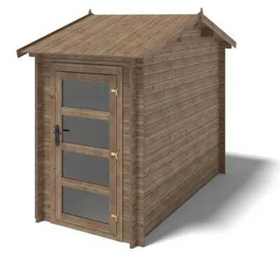 Image de Abri de jardin en bois - 4.5m2 - 1.5x3m - Traité - Ep. 28mm - Couleur: marron - DOM673 - ALTANKA