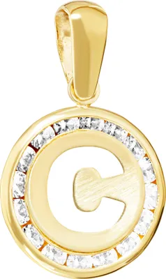 Produktbild von NKlaus Kettenanhänger Buchstabe C 333 Gelb gold 8 Karat 9mm Talisman Amulett Anhänger 14480