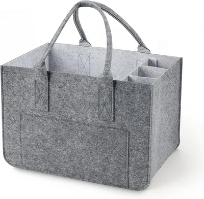 Produktbild von Filztasche 30 L, faltbar, hellgrau, fuer Einkaufen