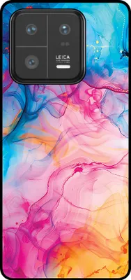 Productafbeelding van Smartphonica TelefoonhoesjeGeschikt voor Xiaomi 13 Pro met regenboogacrylmarmermotief - TPU achterkantHoesje met regenboogacrylmarmermotief