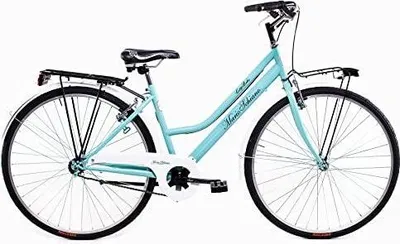 Immagine prodotto di F.lli Schiano Mario Schiano City Bike 28" - Bici Da Città, Donna, Ruote 28", Cambio 1 Velocità, Telaio Acciaio, Con Accessori - Colore Tiffany